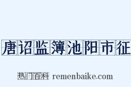 唐诏监簿池阳市征是什么意思的图片